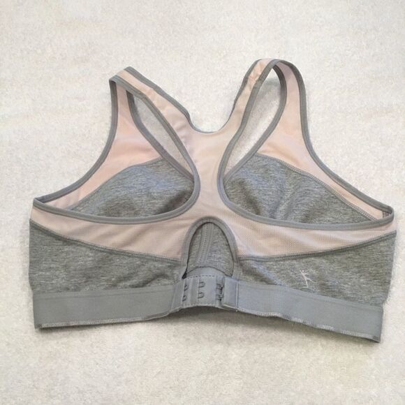 Danskin Now gray pink athletic bra 36 stretch hook - Picture 2 of 5